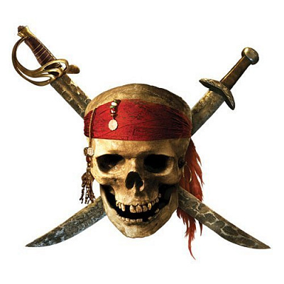 Магнит Пиратский череп (белый)