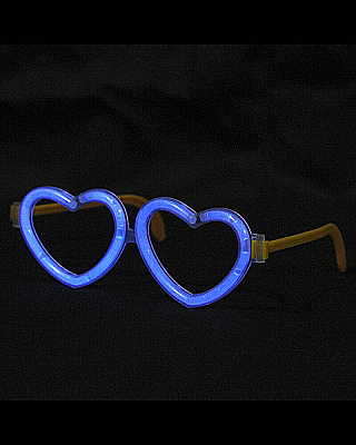 Светящиеся очки сердечки (синие)