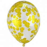 Воздушные шарики|Шары с гелием|Шар с конфетти круги (желтые)