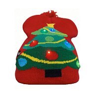 Шапка новогодняя с елочкой красная Шапка новогодняя с елочкой красная
