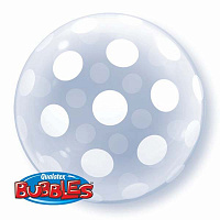Воздушные шарики|Шары латексные|Круглые|Шар прозрачный Bubble Deco круги 51см