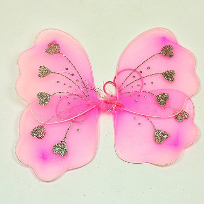 Крылья бабочки с сердцами (розовые)