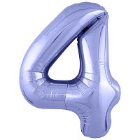 Шар цифра 4 фольга 90см Slim (лаванда) Шар цифра 4 фольга 90см Slim (лаванда)