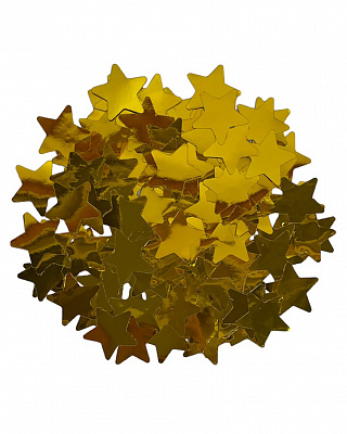 Конфетти звезды золотые 50 гр 20 мм