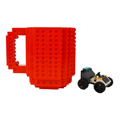 Чашка Лего конструктор (красная)