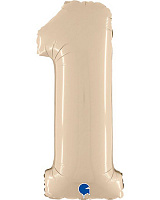 Шар цифра 1 фольга 90см Slim (мат пудровая) Шар цифра 1 фольга 90см Slim (мат пудровая)