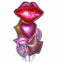 Праздники|Все на День Святого Валентина (14 февраля)|Воздушные шары на День Святого Валентина|Букет шаров Губки 8 шт. ГЕЛИЙ