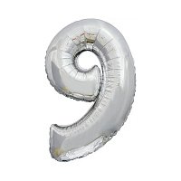 Шар цифра 9 фольга 66 см (серебро) Шар цифра 9 фольга 66 см (серебро)