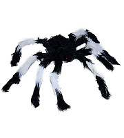 Праздники|Halloween|Паутина и пауки|Паук мех (черно-белый) 50 см 