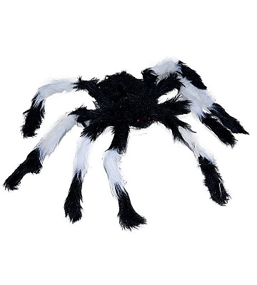 Павук з хутром чорно-білий 50 см 