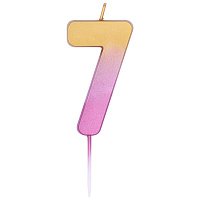 Свеча цифра на пике 7 (омбре)