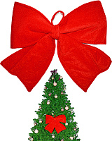 Бант новогодний красный 48 см