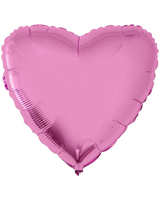 Шар фольга 18 Сердце металлик розовое