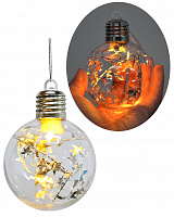 Новогодний шар Лампочка со звездами LED