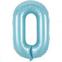 Шар цифра 0 фольга 66см (голубая) Шар цифра 0 фольга 66см (голубая)