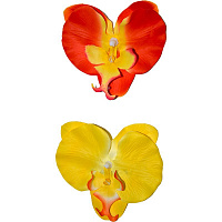 Тематические вечеринки|Гавайская вечеринка|Гавайские костюмы и аксессуары|Цветок орхидея желто-оранжевая