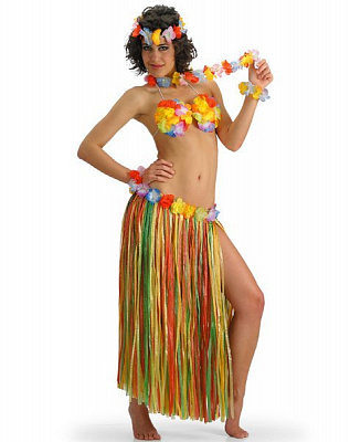 Гавайський костюм із довгою спідницею (різнокольор
