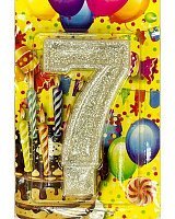 Свічка цифра 7 (срібло)