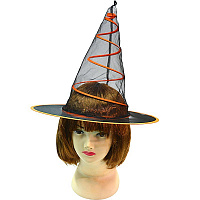 Товары для праздника|Карнавальные шляпы|Шляпа ведьмы|Шляпа Ведьмы (пружина)