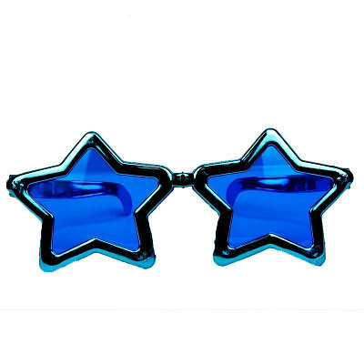 Очки гигант Звезды металлик (синие)