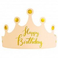 Корона бумажная Happy Birthday (розовая) Корона бумажная Happy Birthday (розовая)
