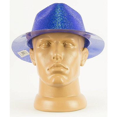 Шляпа Федора блестки (синяя)