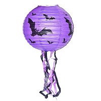 Праздники|Декорации на Хэллоуин|Подвесной декор|Фонарик Летучая мышь 30 см Фиолетовый