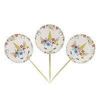 Шпажки для кексов Цветочный Единорог 10 шт