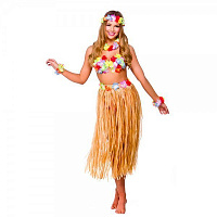 Тематические вечеринки|Гавайская вечеринка|Гавайские костюмы и аксессуары|Гавайский костюм с длинной юбкой (желтый)