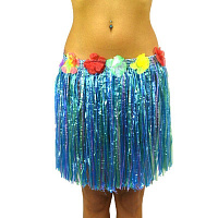 Тематические вечеринки|Гавайская вечеринка|Гавайские юбки. Гавайские шорты|Юбка гавайская 40 см (морская волна)