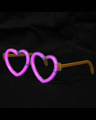 Светящиеся очки сердечки (розовые)