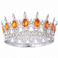 Корона серебро с янтарными камнями