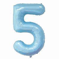 Шар цифра 5 фольга 66см (голубая) Шар цифра 5 фольга 66см (голубая)