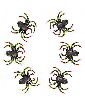 Набор пауков (разноцветные) 6 шт.
