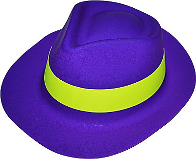 Шляпа с лентой фиолетовая (пластик)
