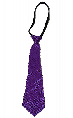 Краватка в паєтках фіолетова