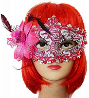 Товары для праздника|Маски карнавальные|Венецианские маски|Маска венеция Фиора (темно-розовая)