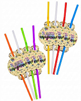 Трубочки ЗДН соцсети бежевые 8 шт