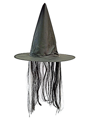 Шляпа Баба Яга чорно-біле волосся 