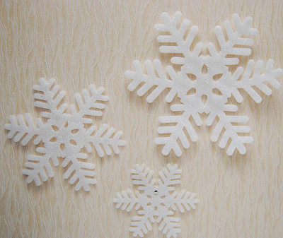 Набір декоративних сніжинок (білі) 3
