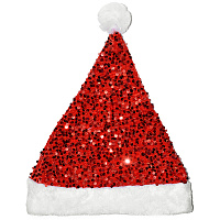 Праздники|Новый Год|Новогодние головные уборы|Колпак Санта Клауса красные пайетки