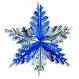 Декорация снежинка сине-серебряная 60 см.
