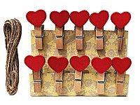 Мини прищепки Сердца 10 шт. Мини прищепки Сердца 10 шт.